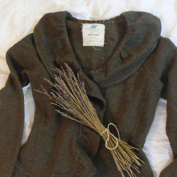 Anthropologie Sweaters - Anthropologie Sparrow olive green wool cardigan XS
